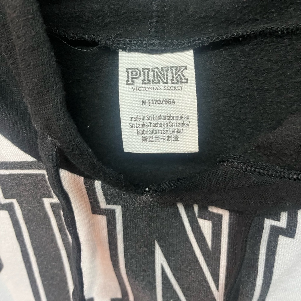 PINK Victoria's Secret Black and White Sweatshirt. Medium - Picture 2 of 4